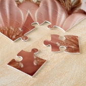 Elegante Oranje Perzik Bloemen Jigsaw Puzzel (Zijkant)
