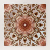 Elegante Oranje Perzik Bloemen Jigsaw Puzzel (Horizontaal)