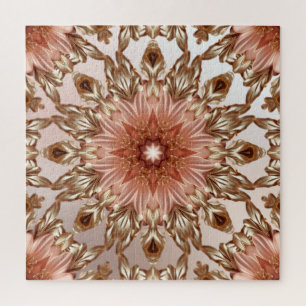 Elegante Oranje Perzik Bloemen Jigsaw Puzzel