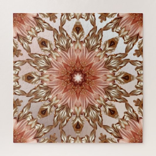 Elegante Oranje Perzik Bloemen Jigsaw Puzzel (Verticaal)
