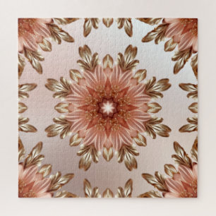 Elegante Oranje Perzik Bloemen Jigsaw Puzzel