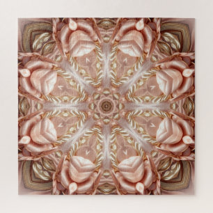 Elegante Oranje Perzik Bloemen Jigsaw Puzzel