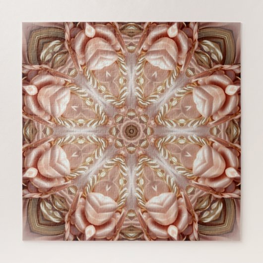 Elegante Oranje Perzik Bloemen Jigsaw Puzzel (Verticaal)