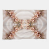 Elegante Oranje Perzik Bloemen Keuken Handdoek (Horizontaal)