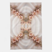 Elegante Oranje Perzik Bloemen Keuken Handdoek (Verticaal)