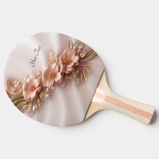 Elegante Oranje Perzik Bloemen Ping Pong Paddle Tafeltennisbatje (Zijkant)