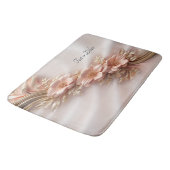 Elegante Oranje perzik bloemenbadmat Badmat (Gekanteld)