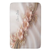 Elegante Oranje perzik bloemenbadmat Badmat (Voorkant Verticaal)