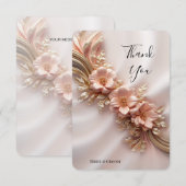 Elegante Oranje perzik bloemenbedankkaart Bedankkaart (Voorkant / Achterkant)