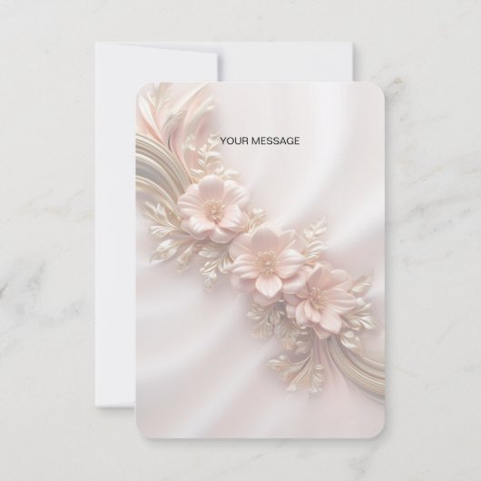 Elegante Oranje perzik bloemenbedankkaart Bedankkaart (Achterkant)