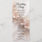 Elegante Oranje perzik bloemenbruiloft programma Programmakaart (Achterkant)