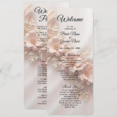 Elegante Oranje perzik bloemenbruiloft programma Programmakaart (Voorkant / Achterkant)