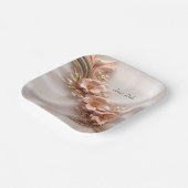 Elegante Oranje perzik bloemenpapier Bord (Gebogen)