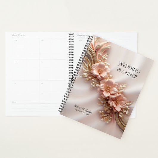Elegante Oranje perzik bloemplanner Planner (Display)