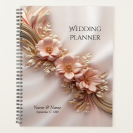 Elegante Oranje perzik bloemplanner Planner