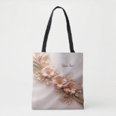 Elegante Oranje Perzik Floral Canvas tas (Voorkant)