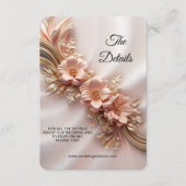 Elegante Oranje perzik Floral Detail behuizing Kaa Informatiekaartje (Voorkant)