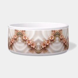 Elegante Oranje Perzik Floral Keramische Pet Bowl Voerbakje
