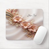 Elegante Oranje Perzik Floral Mousepad Muismat (Met muis)