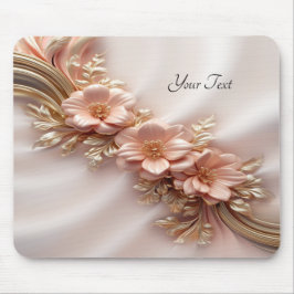 Elegante Oranje Perzik Floral Mousepad Muismat