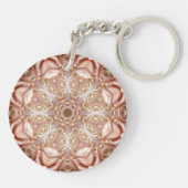 Elegante Oranje Perzik Floral Sleutelhanger (Achterkant)