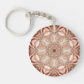 Elegante Oranje Perzik Floral Sleutelhanger (Voorkant)