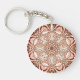 Elegante Oranje Perzik Floral Sleutelhanger