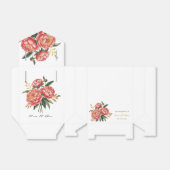 Elegante Oranje pioen boeket bruiloft Bedankdoosjes (Uitgevouwen)