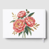 Elegante Oranje pioen boeket bruiloft Gastenboek (Achterkant)