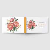 Elegante Oranje pioen boeket bruiloft Gastenboek (Volledig)