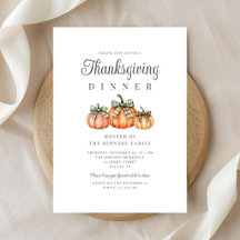 Elegante Oranje Pompoenen Thanksgiving Diner