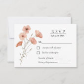 Elegante Oranje Poppy Flower Botanische bruiloft RSVP Kaartje (Voorkant)