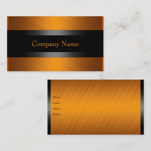 Elegante Oranje roest met zwart Visitekaartje (Voorkant / Achterkant)