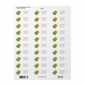 Elegante oranje roos etiket (Full Sheet)