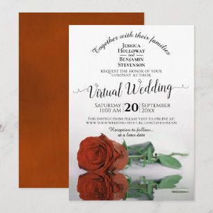Elegante Oranje Roze Romantische Roos Virtueel Huw Kaart