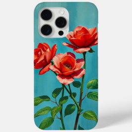 Elegante Oranje Rozen Bloemen Mobiel Hoesje voor V