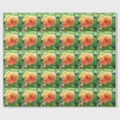 Elegante Oranje Rozen Cadeaupapier (Vlak)