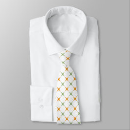 Elegante Oranje & Salie Groene Geometrische Ster H Stropdas