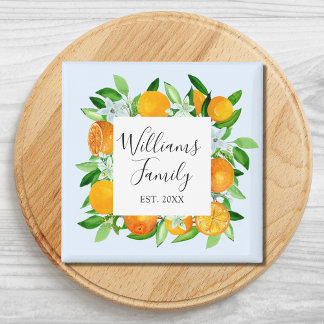 Elegante Oranje vruchten en bloemen Zomerbloemen Magneet