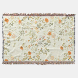 Elegante oranje wilde bloemen waterverf deken