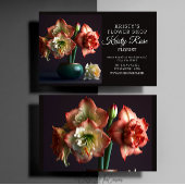 Elegante Oranje witte Amaryllis bloemist Visitekaartje