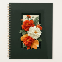 Elegante Oranje & Witte Bloem Kunst Acryl Kunst