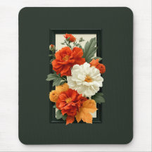 Elegante Oranje & Witte Bloemkunst Acryl Kunst