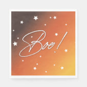 Elegante oranje zonsondergang/Witte Boe! Halloween Servet (Voorkant)