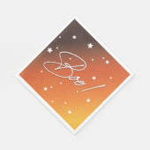 Elegante oranje zonsondergang/Witte Boe! Halloween Servet (Hoek)