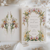 Elegante Orchidee Art Nouveau bruiloft Kaart