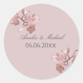Elegante orchidee Bewaar de datum Ronde Sticker (Voorkant)