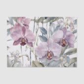 Elegante orchidee bloeit in zacht roze en lavendel tissuepapier (Voorkant)