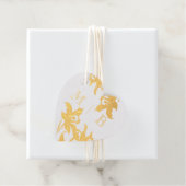 Elegante Orchidee Bloeit Letter Initialen Monogram Bedankjes Labels (Met doos)