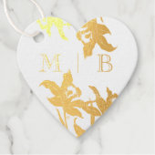 Elegante Orchidee Bloeit Letter Initialen Monogram Bedankjes Labels (Voorkant)